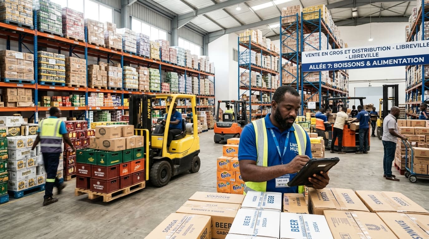 Dépôt de vente en gros, stockage et distribution de marchandises à Libreville